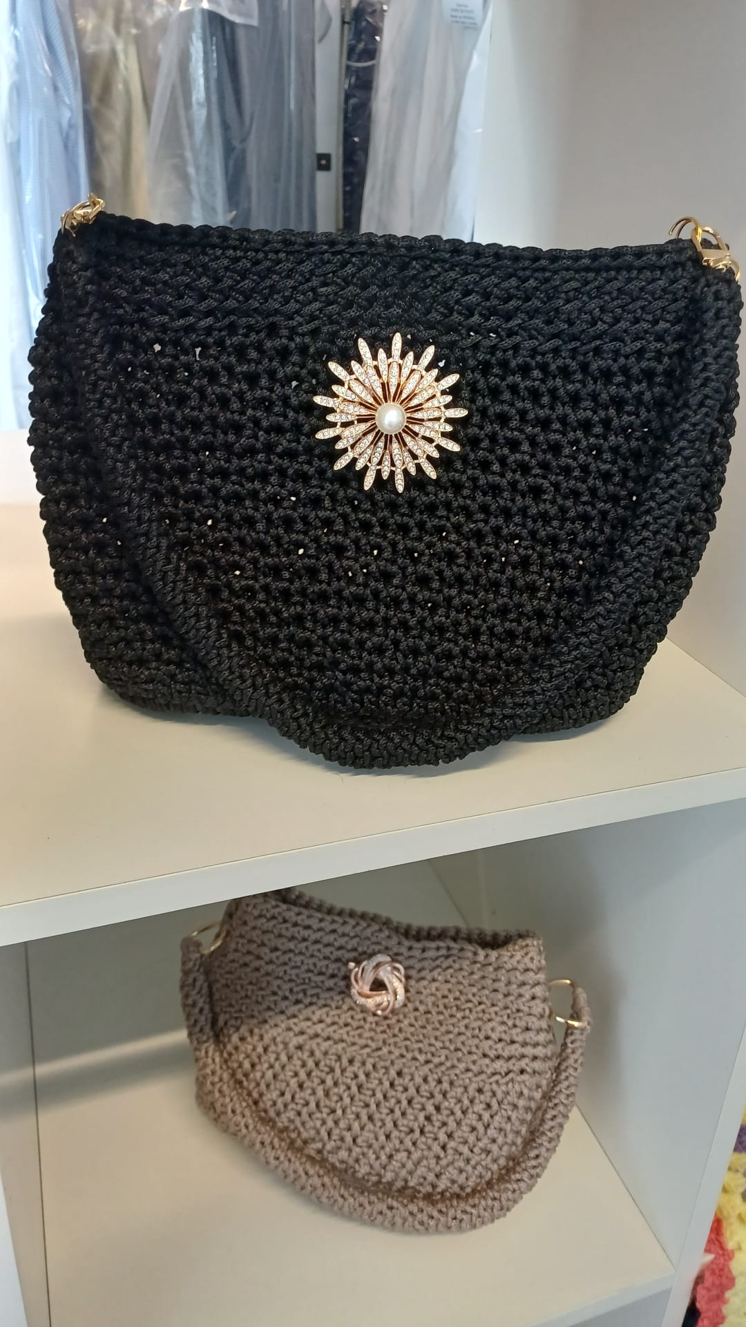 Handmade Crochet bag Black
