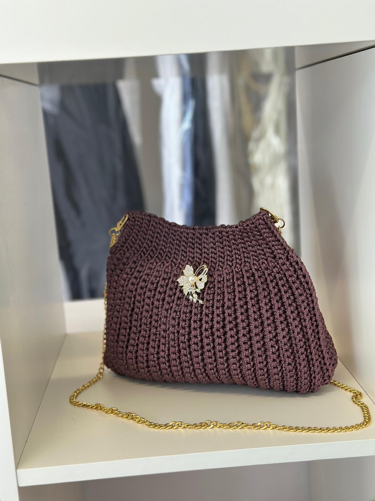 Handmade Crochet bag pastebean chainstrap