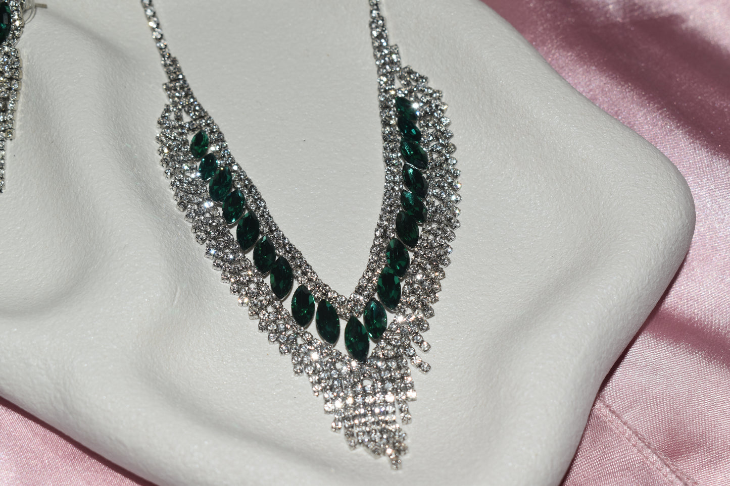 Silver Plated Jewellery Set with Rhinestones