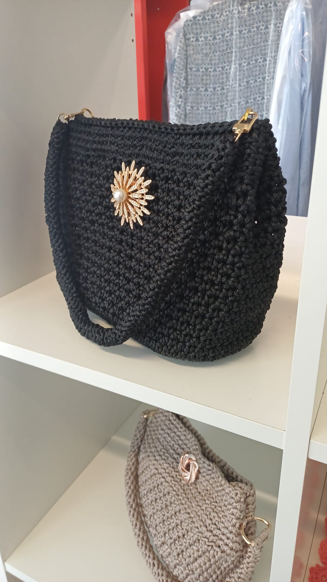 Handmade Crochet bag Black