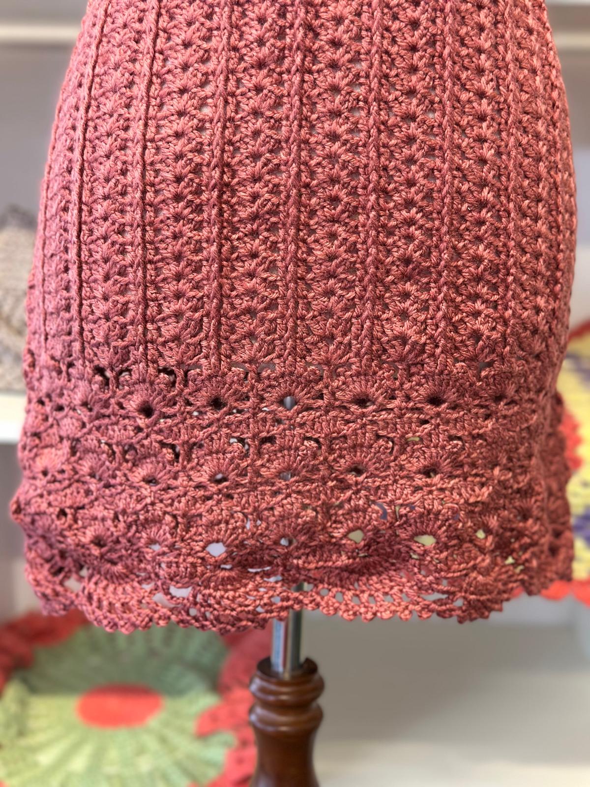 Dusty Rose Crochet Mini Dress