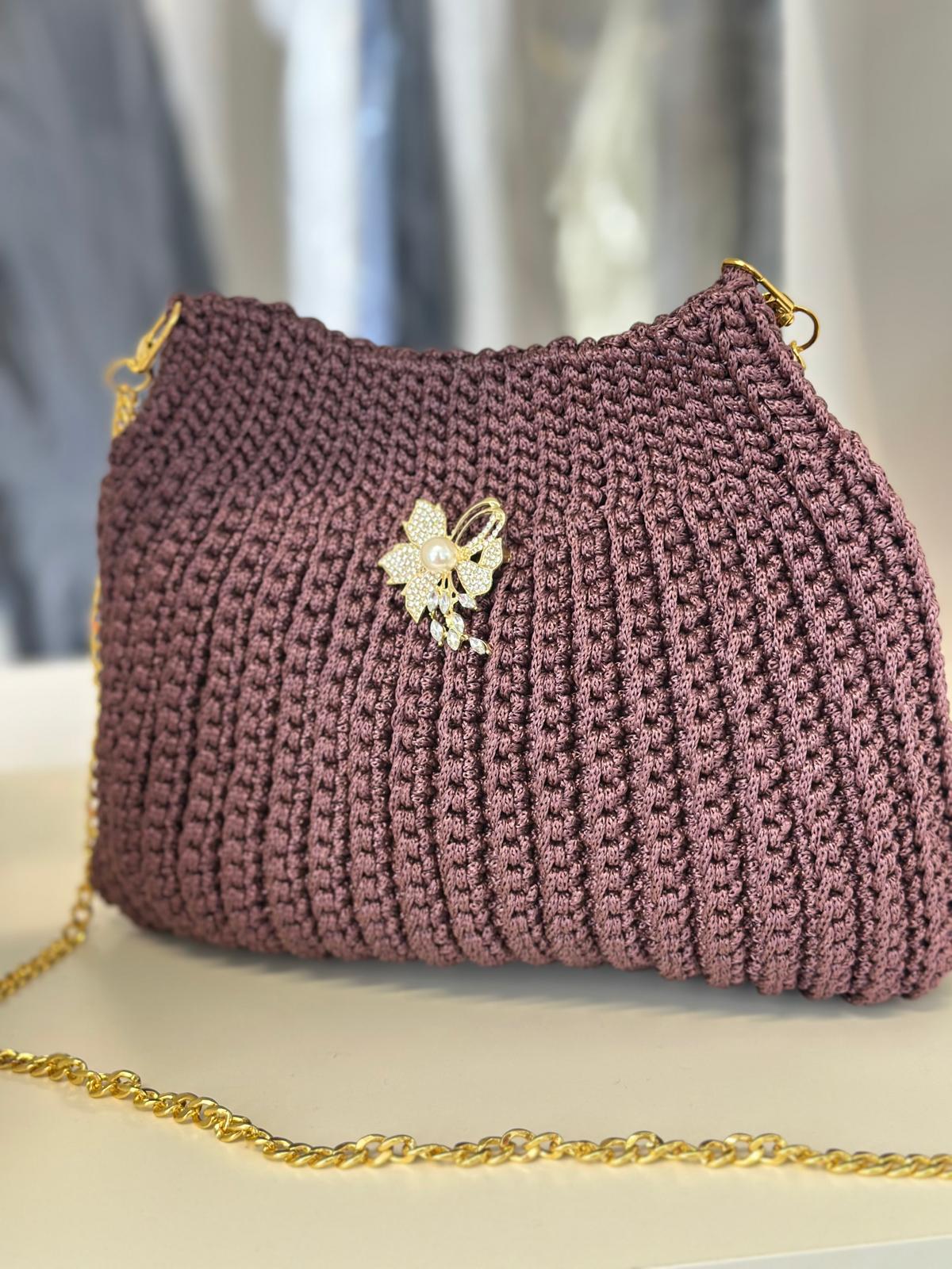 Handmade Crochet bag pastebean chainstrap