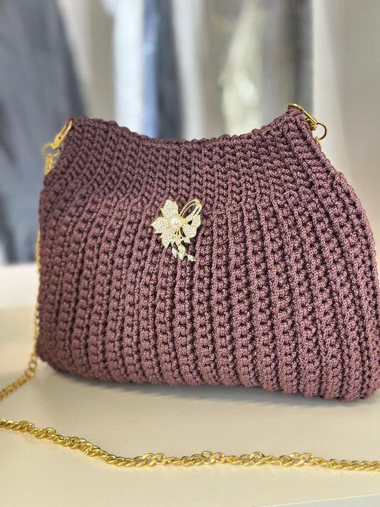 Handmade Crochet bag pastebean chainstrap