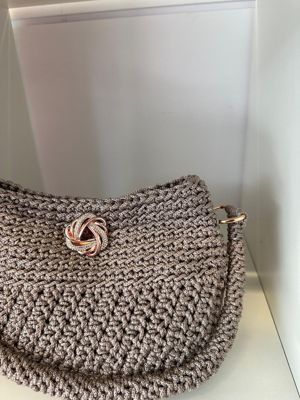 Handmade Crochet bag Light Camel