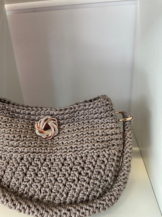 Handmade Crochet bag Light Camel