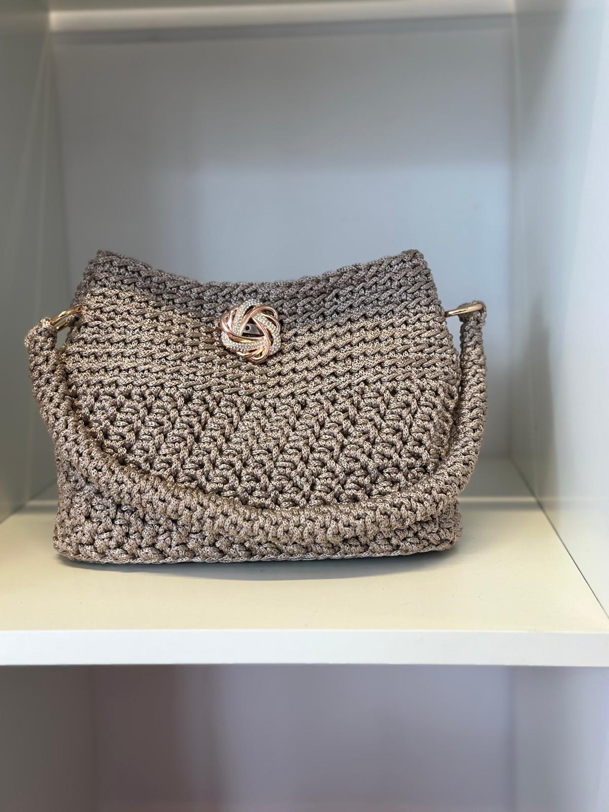 Handmade Crochet bag Light Camel