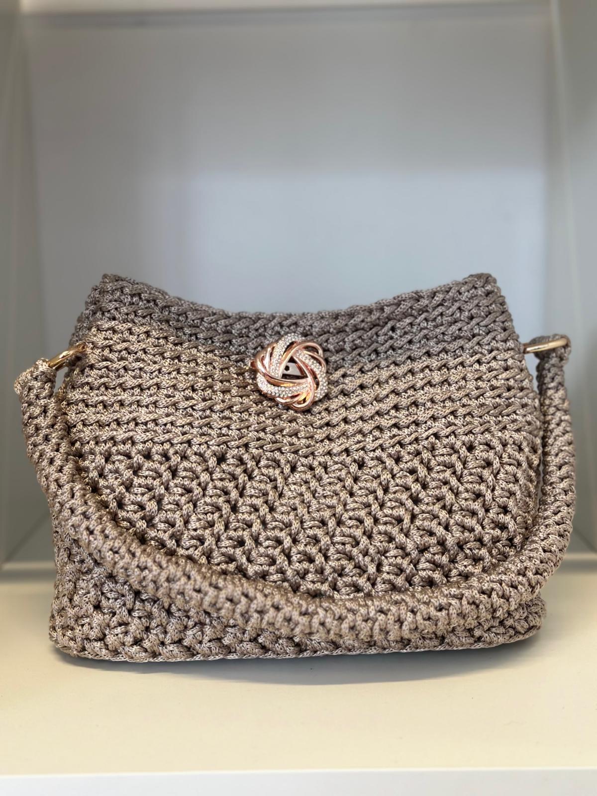 Handmade Crochet bag Light Camel
