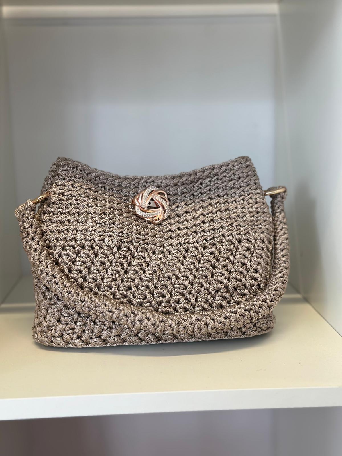 Handmade Crochet bag Light Camel