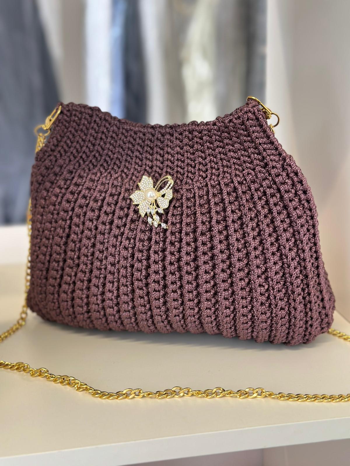 Handmade Crochet bag pastebean chainstrap